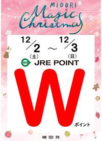 12月２日（土）、３日（日）　JRE POINT 　W POINT開催