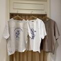 SamansaMos2 プリントフラワーTシャツ