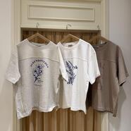 SamansaMos2 プリントフラワーTシャツ