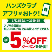 税込3,000円以上のお買い物に使える5%OFFクーポン配信中!
